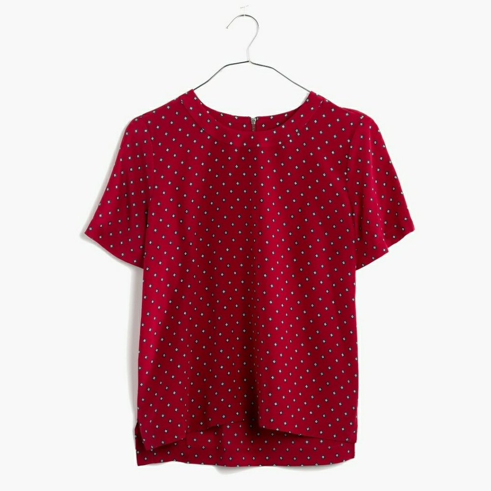 Madewell silk refined tee in foulard  dot